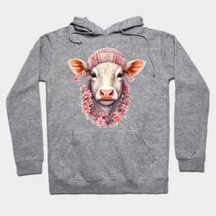 Pink Christmas Cow Hoodie